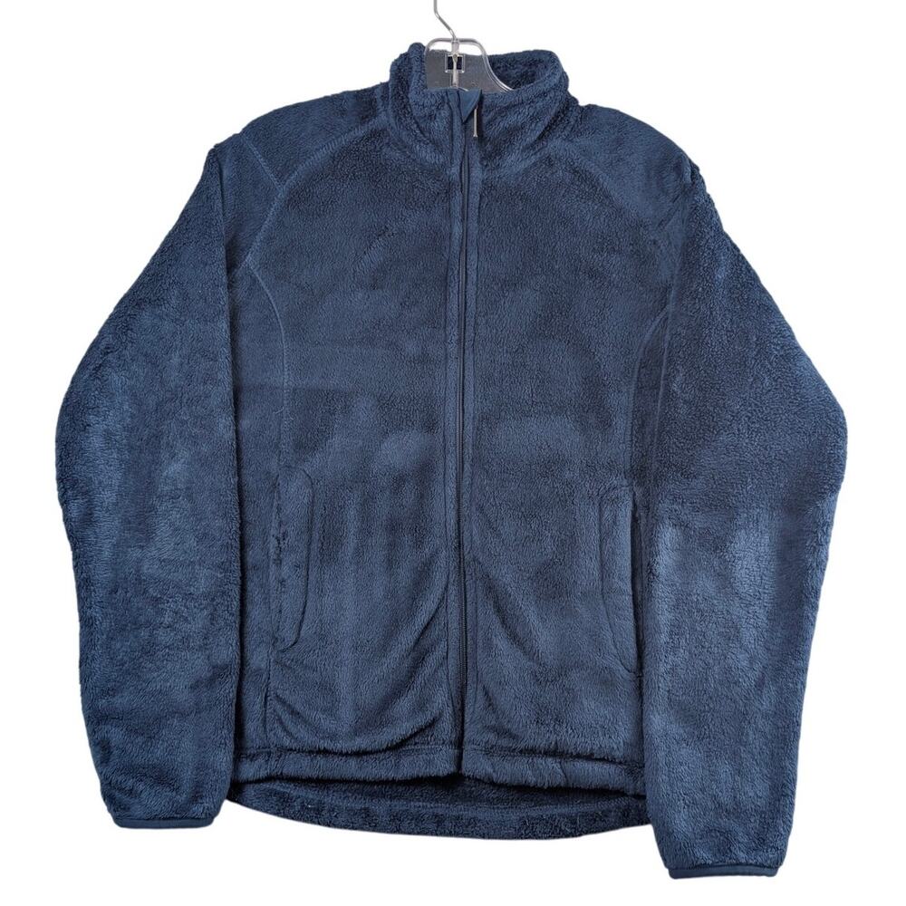 Sims Full Zip Fleece Jacket Womens Medium Blue Mock Neck Long Sleeve‎ Pockets